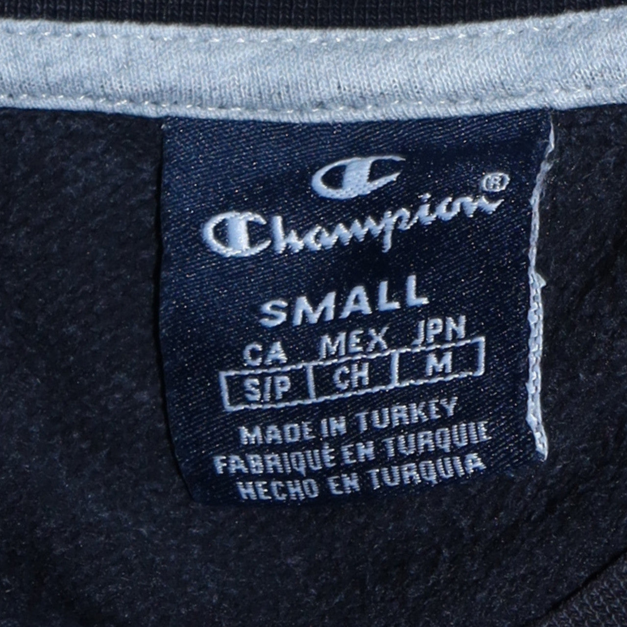 Champion Men's Black Small Pullover Crew Neck Logo Sweatshirt