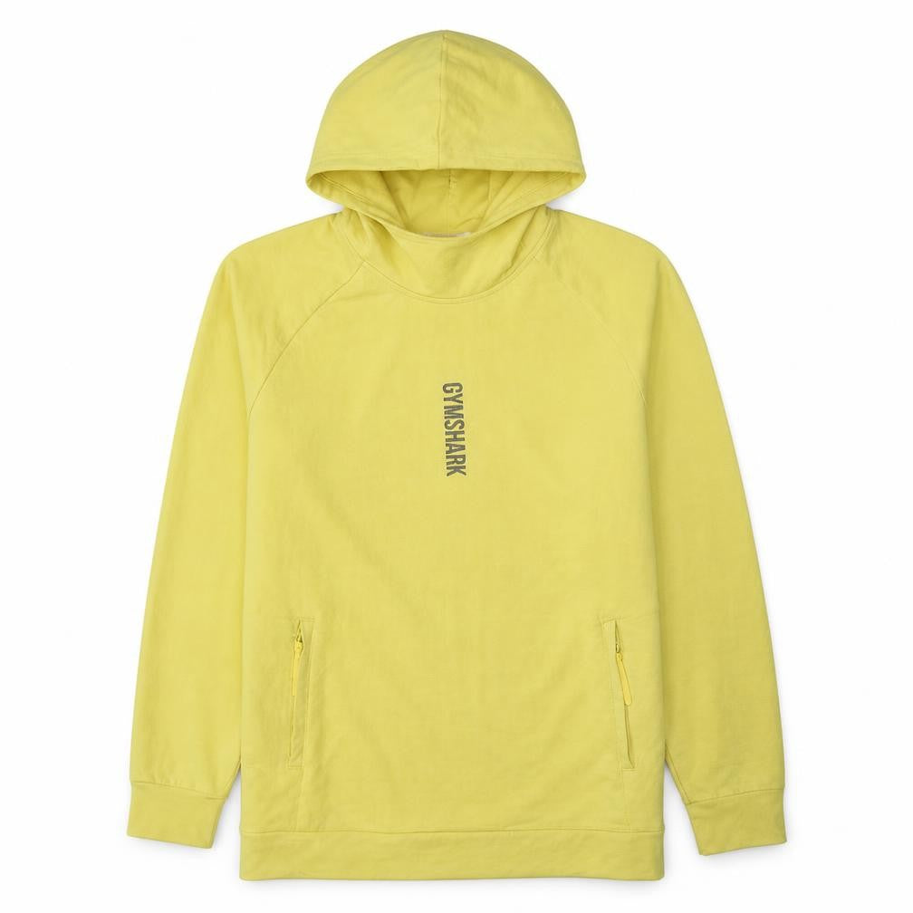Gymshark Men's Yellow Pullover Hoodie L Athletic Fit