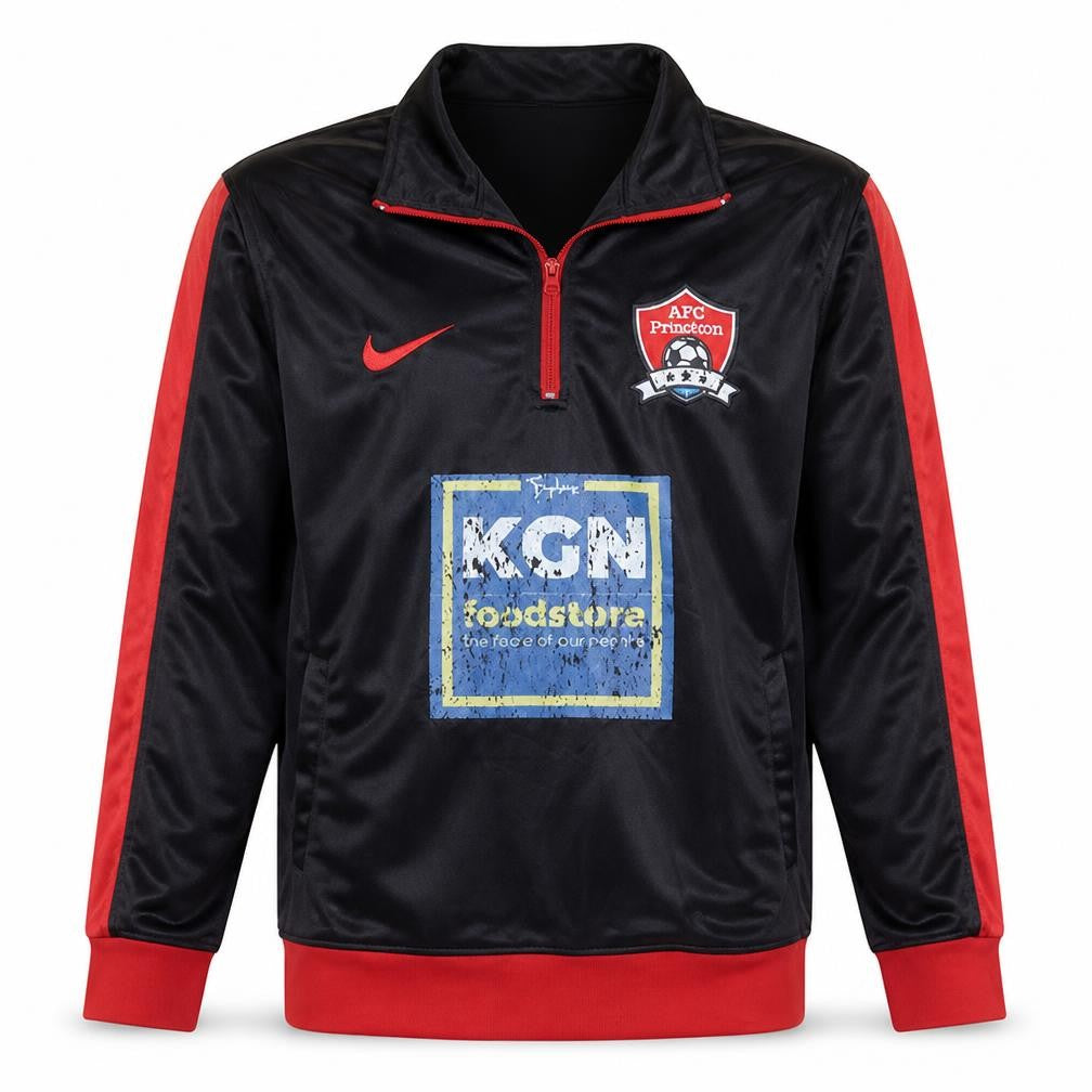 Nike Men's Black Red 1/2 Zip AFC Preston Football Sweatshirt M