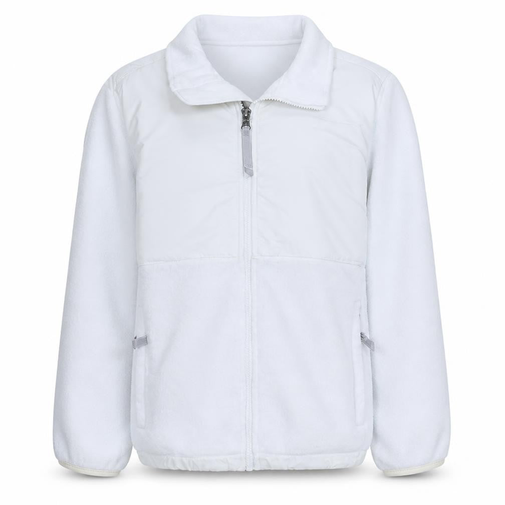 The North Face Girls White Fleece Full Zip Jacket Size L