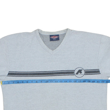 Back view of Lee Cooper Men's Grey V-Neck Knit Pullover Sweatshirt L