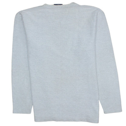 Brand and care label for Lee Cooper Men's Grey V-Neck Knit Pullover Sweatshirt L