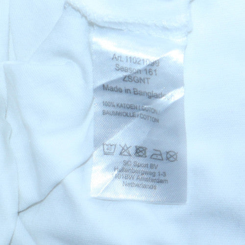Champion Men's White Crew Neck Cotton Athletic T-Shirt Size M