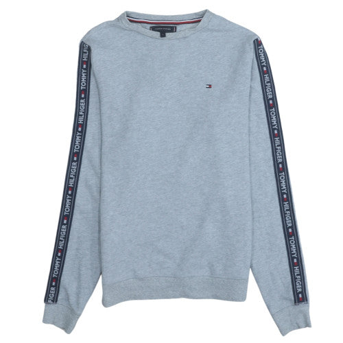 Tommy Hilfiger Men's Grey Logo Tape Pullover Sweatshirt Size S