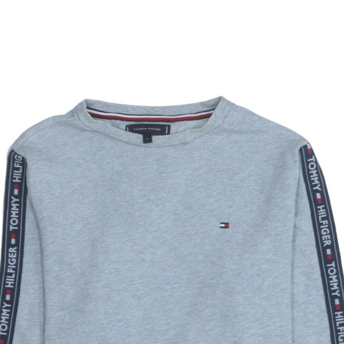 Tommy Hilfiger Men's Grey Logo Tape Pullover Sweatshirt Size S