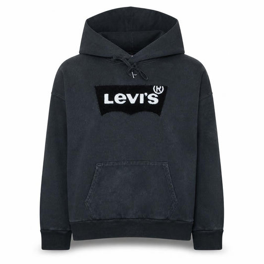 Levi's Women's Black Small Pullover Hoodie with Logo Front