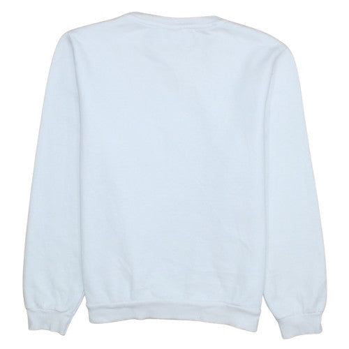 Disney Women White Mickey Mouse Sketch Crew Neck Sweatshirt Size M 12/14