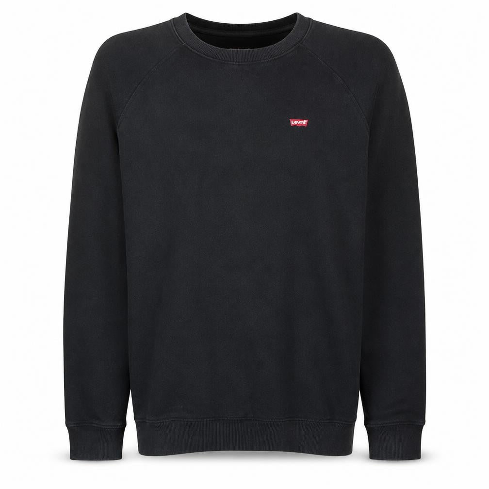 Levi's Men's Black Crew Neck Fleece Sweatshirt M Regular Fit