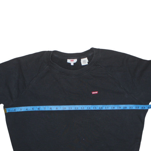 Levi's Men's Black Crew Neck Fleece Sweatshirt M Regular Fit