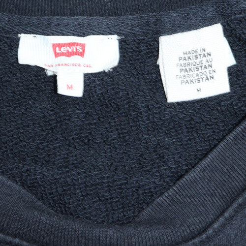 Levi's Men's Black Crew Neck Fleece Sweatshirt M Regular Fit