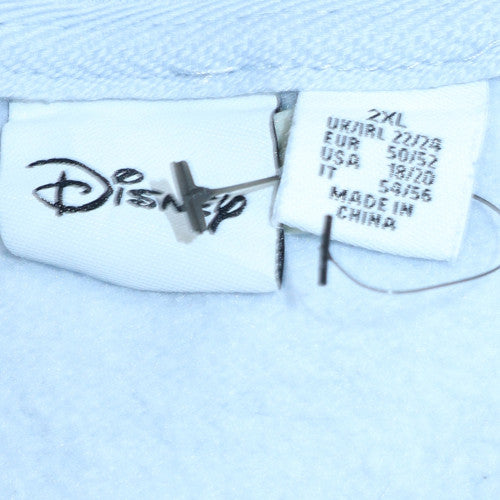 Disney Women Blue Stitch Sweatshirt 2XL Crew Neck Pullover