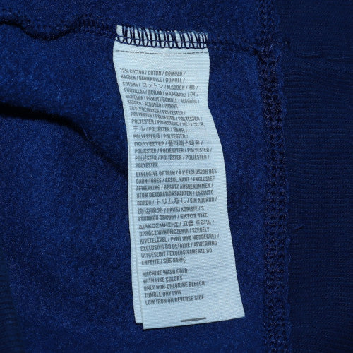 Hollister Men's Blue Henley Hoodie XL Embroidered Logo Fleece
