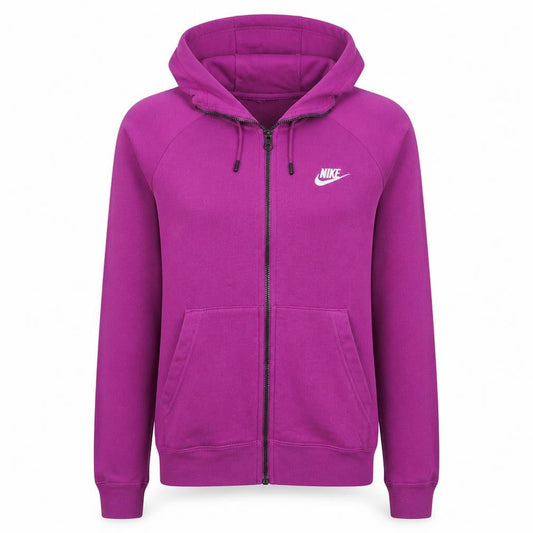 Nike Women’s Pink Full Zip Hoodie Small - Cotton Blend Sportswear