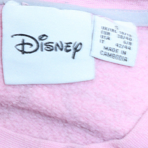 Disney Women Pink Minnie Mouse Print Pullover Sweatshirt S
