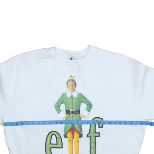 Primark Women’s White Elf Christmas Sweatshirt L Crew Neck Pullover