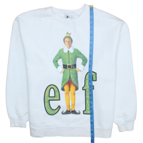 Primark Women’s White Elf Christmas Sweatshirt L Crew Neck Pullover