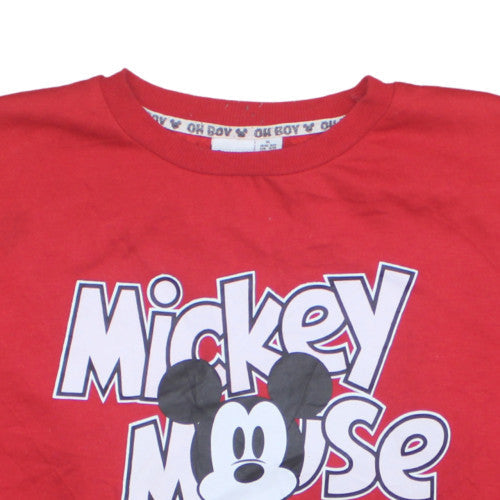 Disney Women's Red Mickey Mouse Pullover Sweatshirt XL