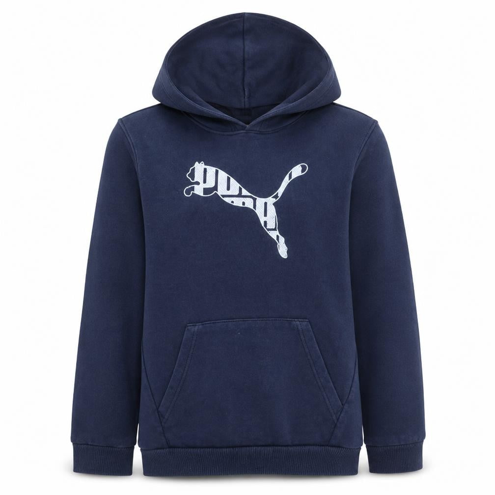 Puma Boys Blue Pullover Hoodie 13-14 Years Cotton Blend Fleece Sweatshirt
