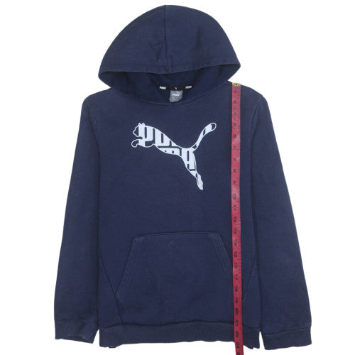 Puma Boys Blue Pullover Hoodie 13-14 Years Cotton Blend Fleece Sweatshirt