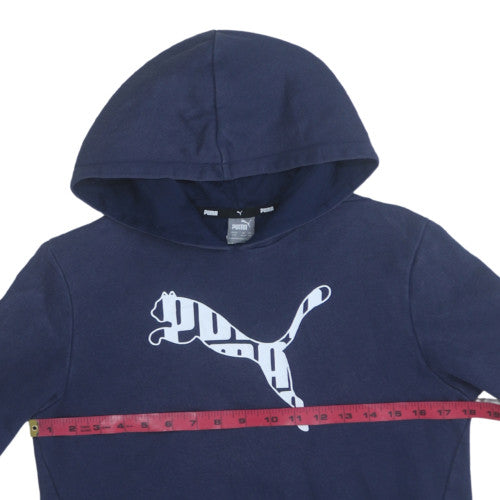 Puma Boys Blue Pullover Hoodie 13-14 Years Cotton Blend Fleece Sweatshirt