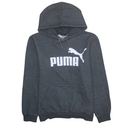 Additional front view of Puma Men's Grey Pullover Hoodie, size S, Fleece Graphic Sweatshirt