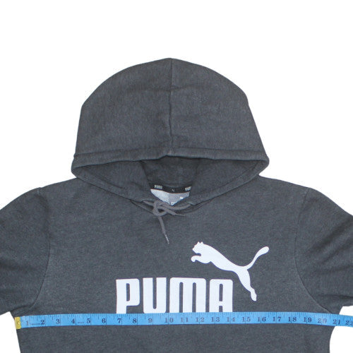 Puma Men's Grey Pullover Hoodie Size S Fleece Graphic Sweatshirt