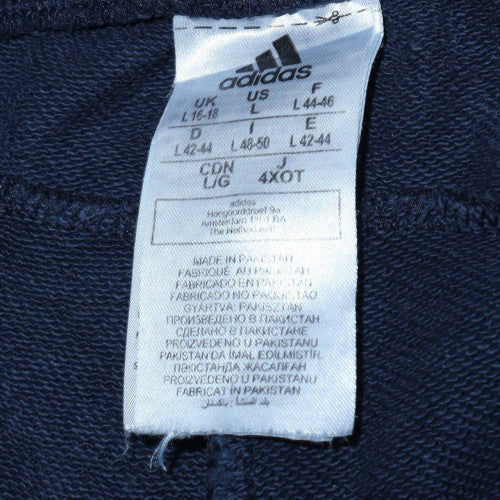 Adidas Men Black Jogger Trousers L Elastic Waist Side Stripe