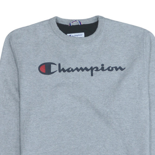 Champion Mens Grey Crew Neck Fleece Sweatshirt Size S Classic Fit