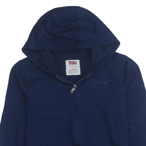 Levi's Boys Blue Full Zip Hoodie Size 14 Years Cotton Blend Logo Sweatshirt