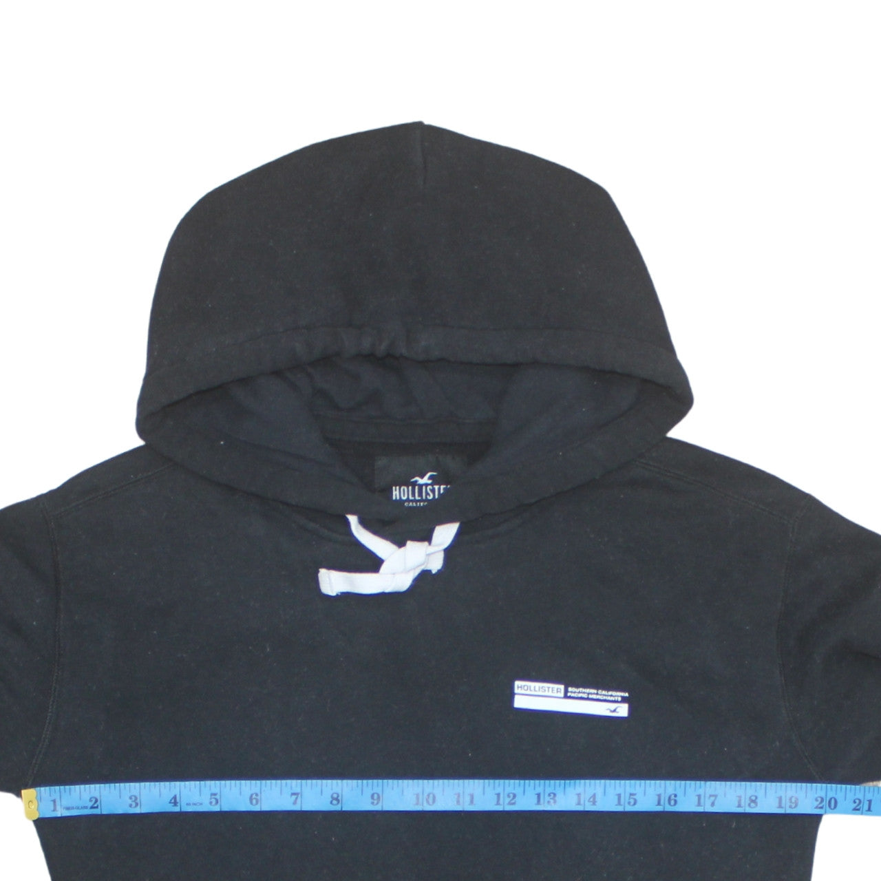 Hollister Men’s Black Pullover Hoodie XS Logo Graphic Print Fleece