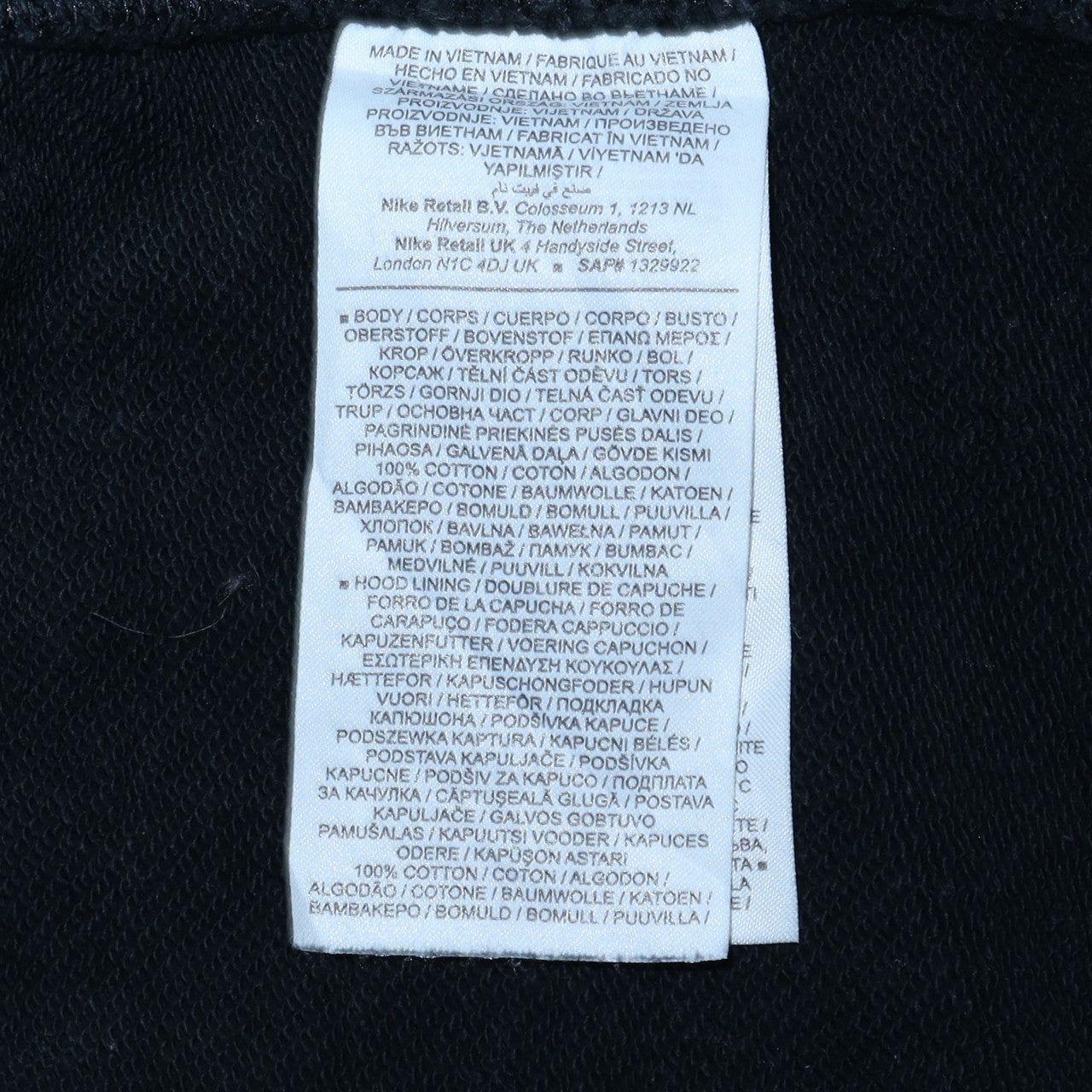 Nike Mens Black L Pullover Hoodie Graphic Logo Cotton Sweatshirt