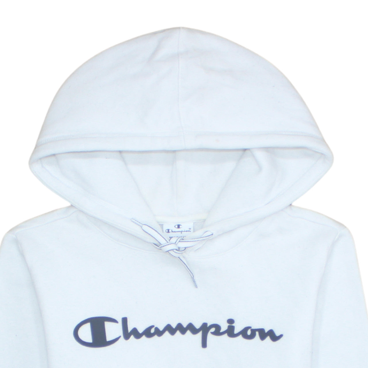 Champion Men's White Pullover Hoodie Medium Fleece Logo Sweatshirt