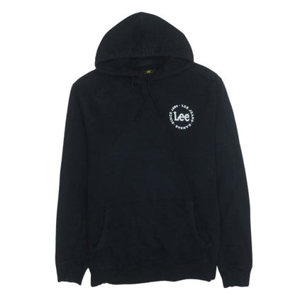 Lee Men's Black Pullover Hoodie L Classic Logo Cotton Sweatshirt