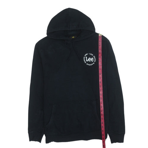 Lee Men's Black Pullover Hoodie L Classic Logo Cotton Sweatshirt