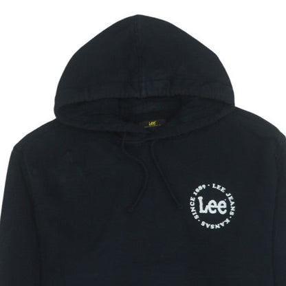 Lee Men's Black Pullover Hoodie L Classic Logo Cotton Sweatshirt