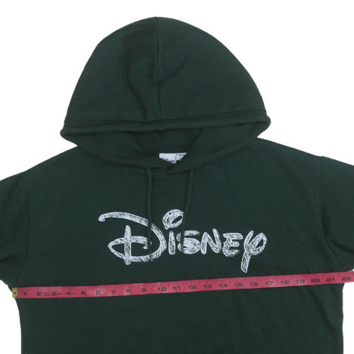 Disney Women's Green Pullover Hoodie Size S Fleece Sweatshirt