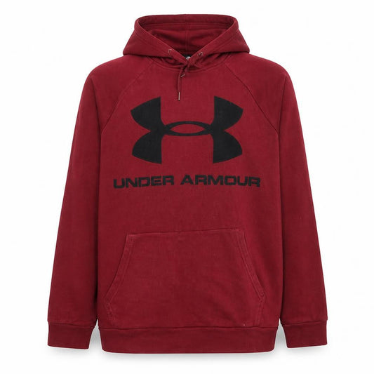 Under Armour Men's Red Pullover Hoodie M Logo Sportswear