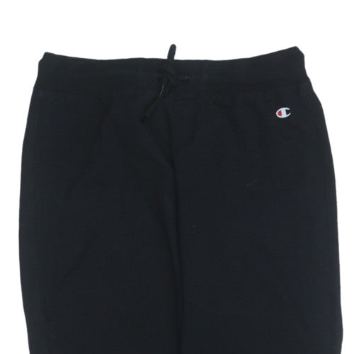 Champion Womens Black L Jogger Sweatpants Cotton Blend Drawstring