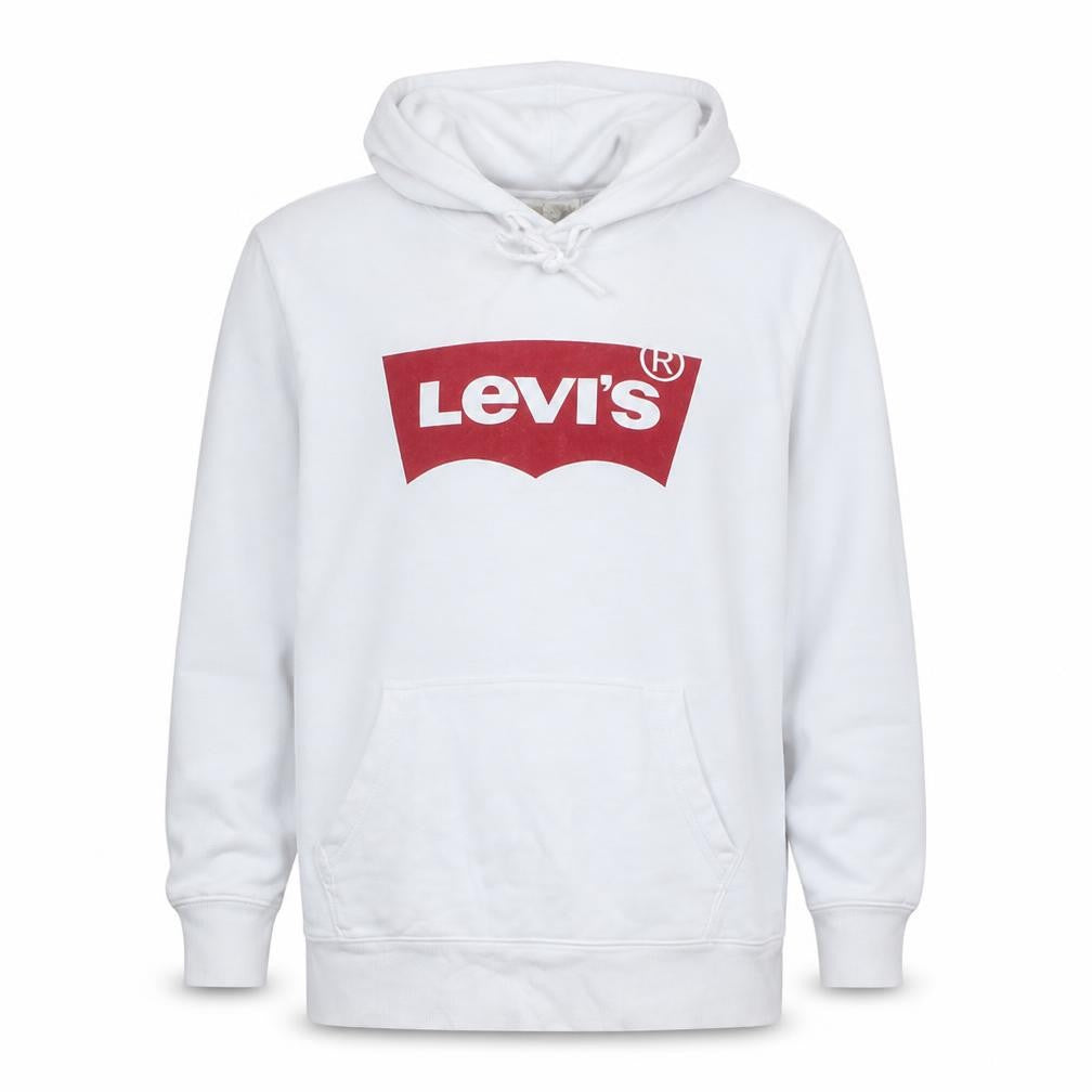 Levi's Men's White Pullover Hoodie S Regular Fit Graphic Fleece