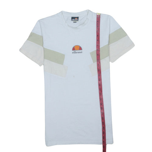 Ellesse Men's White Colourblock Sports T-Shirt Size M