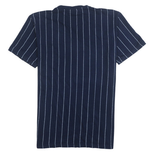 Fila Men's Navy Pinstripe Crew Neck Short Sleeve T-Shirt XS