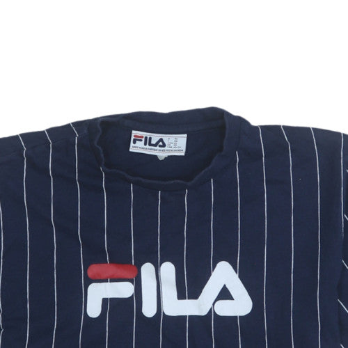Fila Men's Navy Pinstripe Crew Neck Short Sleeve T-Shirt XS