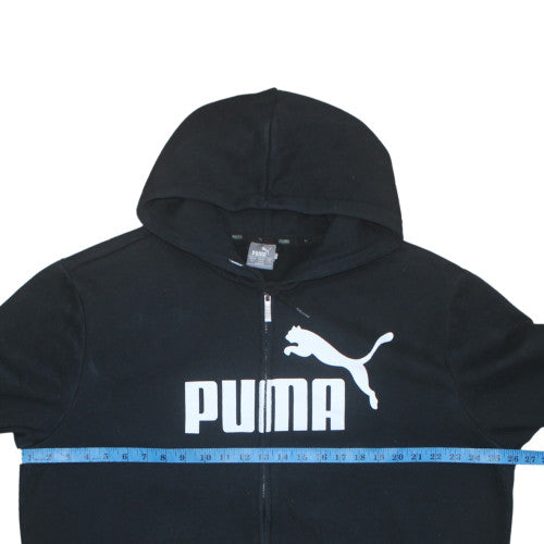 Puma Men's Black Full Zip Hoodie XL Logo Fleece Sweatshirt