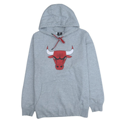 NBA Mens Grey Pullover Hoodie Size L Sports Graphic Sweatshirt