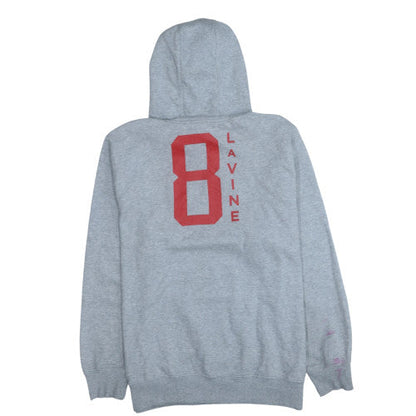 NBA Mens Grey Pullover Hoodie Size L Sports Graphic Sweatshirt