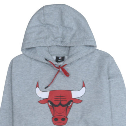 NBA Mens Grey Pullover Hoodie Size L Sports Graphic Sweatshirt