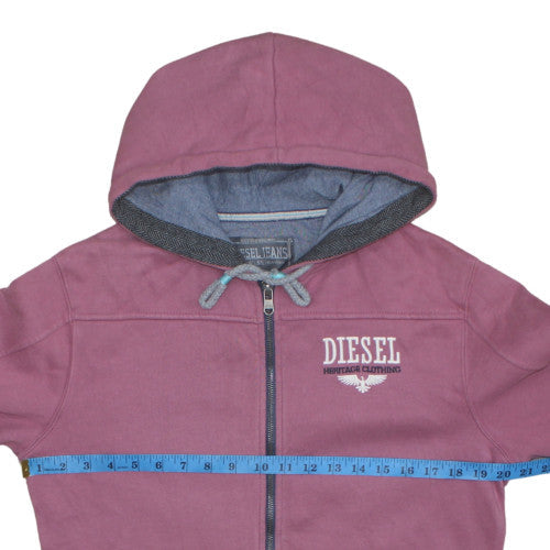 Diesel Mens Purple Full Zip Hoodie M Cotton Blend Fleece