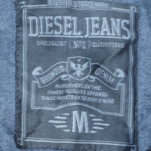 Diesel Mens Purple Full Zip Hoodie M Cotton Blend Fleece