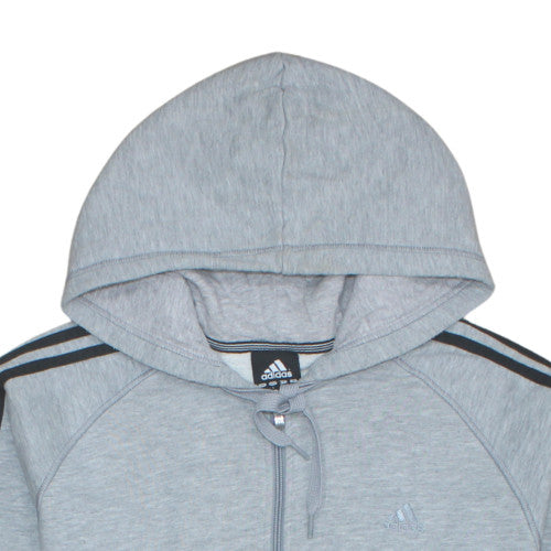 Adidas Men's Grey Full Zip Hoodie L Sports Essentials