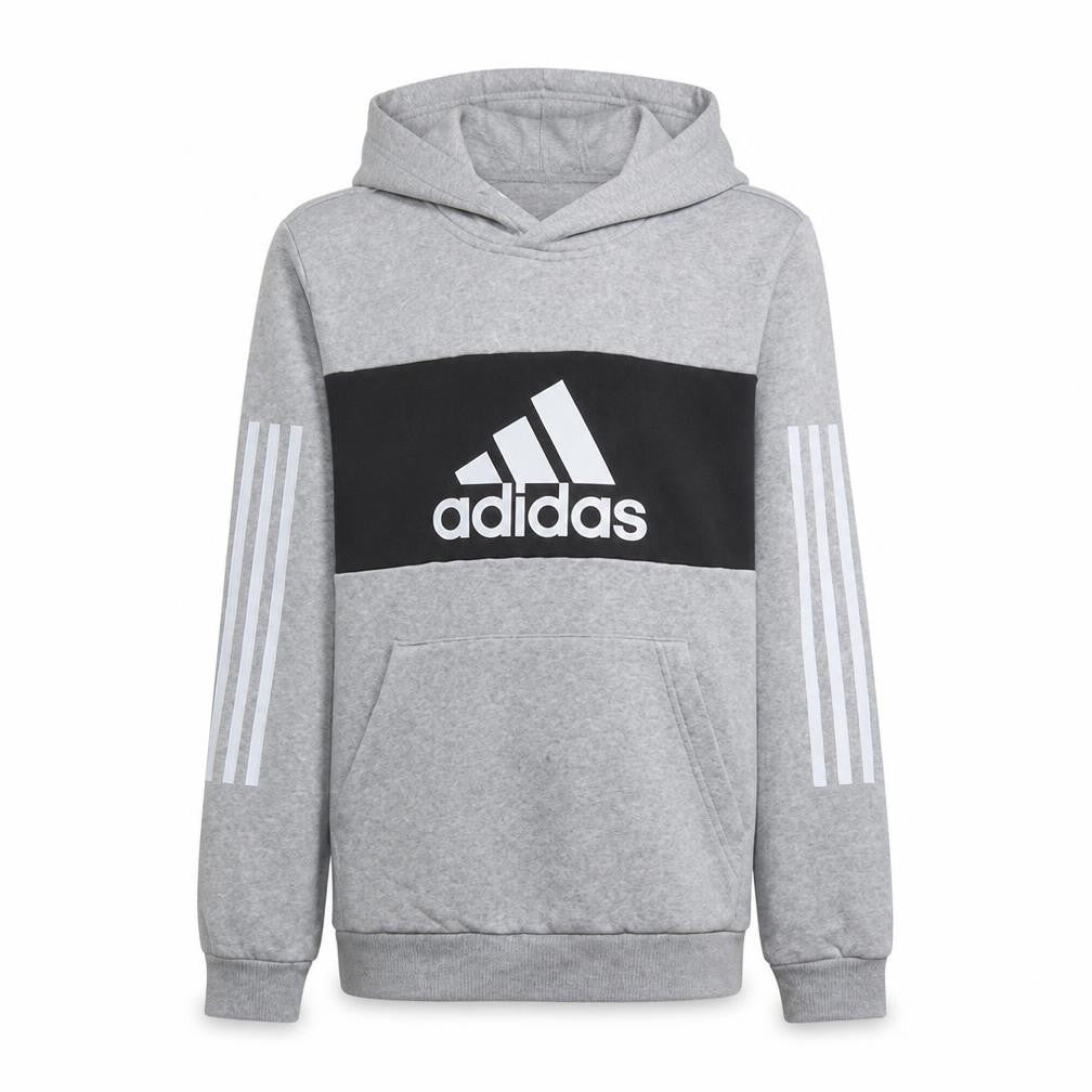 Adidas Boys Grey Pullover Hoodie 13-14 Years Logo Fleece Hooded Sweatshirt